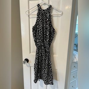 women’s size small dress black with white spots cotton